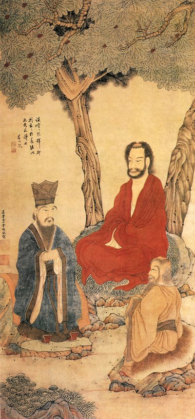 Confucius en Lao Tseu, Ming-dynastie door Ding Yunpeng